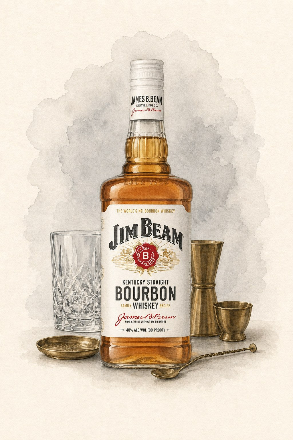 Jim Beam Bourbon Whiskey 750mL