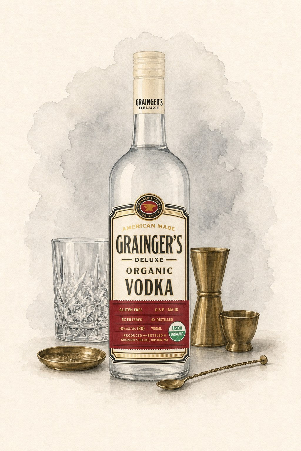 Graingers Organic Vodka 750mL